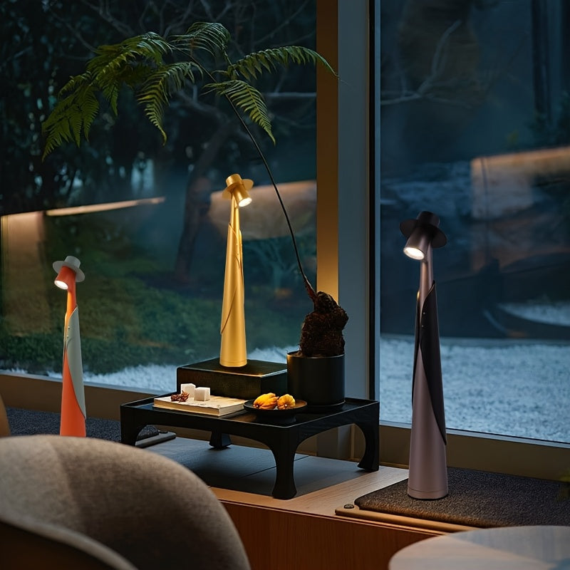 Hat Lamp | Figure Shape, Brimmed Shade, Cordless Base
