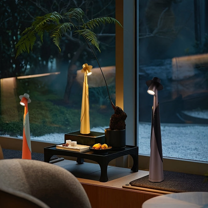 Hat Lamp | Figure Shape, Brimmed Shade, Cordless Base