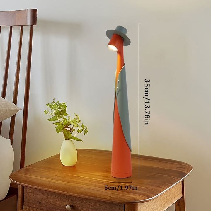 Hat Lamp | Figure Shape, Brimmed Shade, Cordless Base