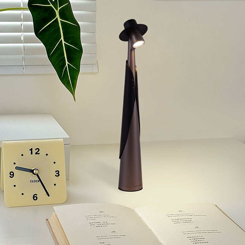 Hat Lamp | Figure Shape, Brimmed Shade, Cordless Base