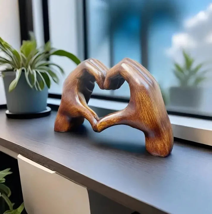 Heart Hands Ornament | Two-Piece Sculpture Forming A Heart