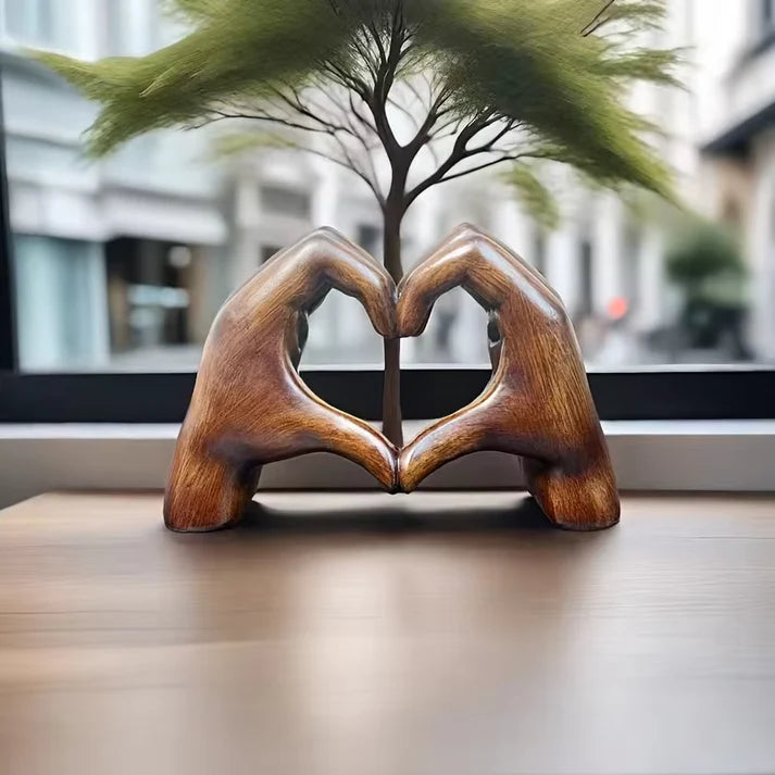 Heart Hands Ornament | Two-Piece Sculpture Forming A Heart