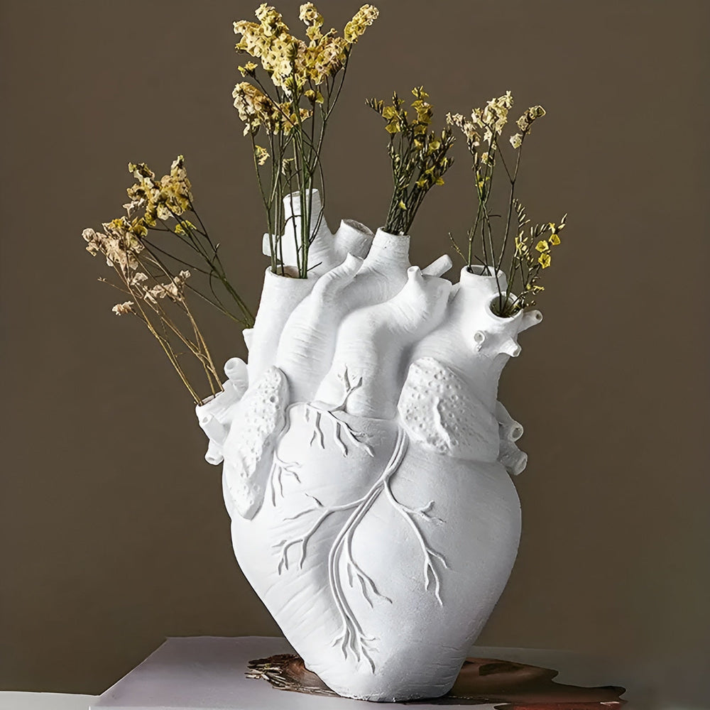 Heart Shaped Flower Vase Water-Safe Bamboo Decor Piece