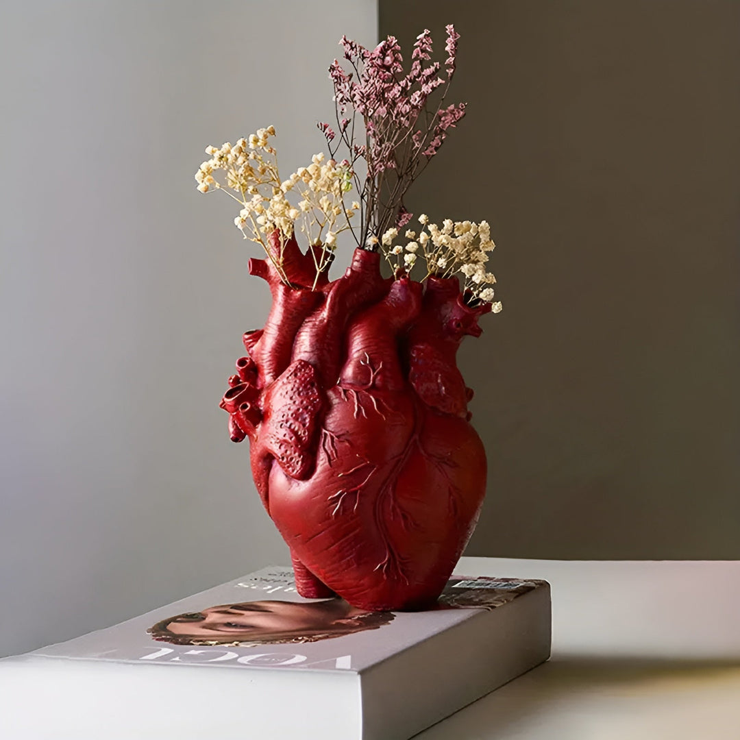Heart Shaped Flower Vase Water-Safe Bamboo Decor Piece