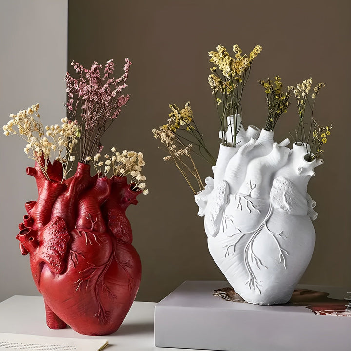 Heart Shaped Flower Vase Water-Safe Bamboo Decor Piece