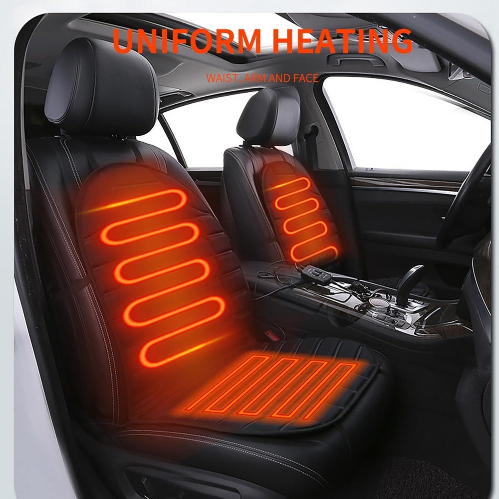 Heated Car Seat Cushion Quilted Segmented 12 V Two-Stage with Wired Remote