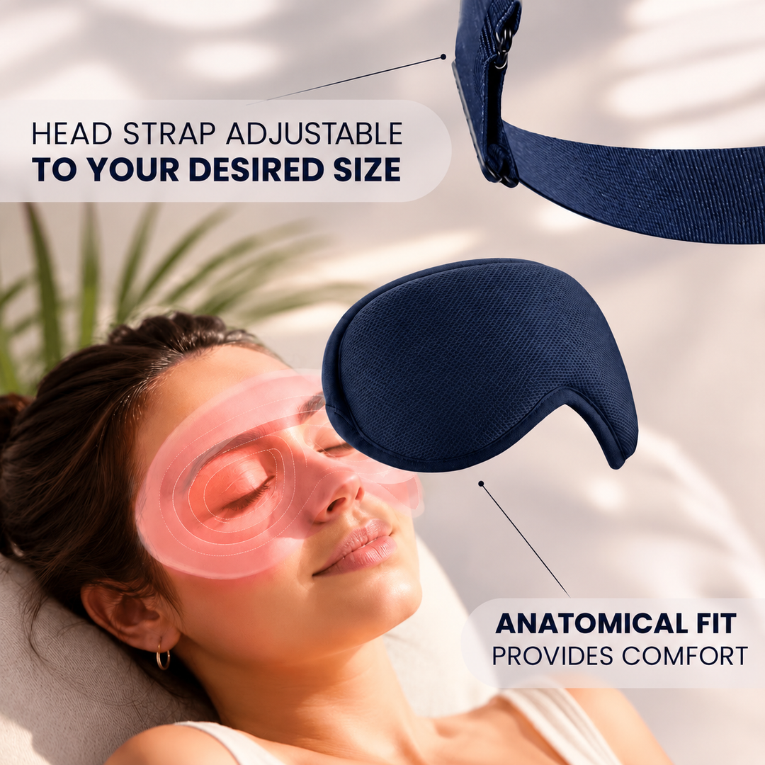 Heated Eye Mask with Vibration | Graphene Heating, 3 Temperature Settings, USB-C | Soothing Warmth for Tired, Dry Eyes