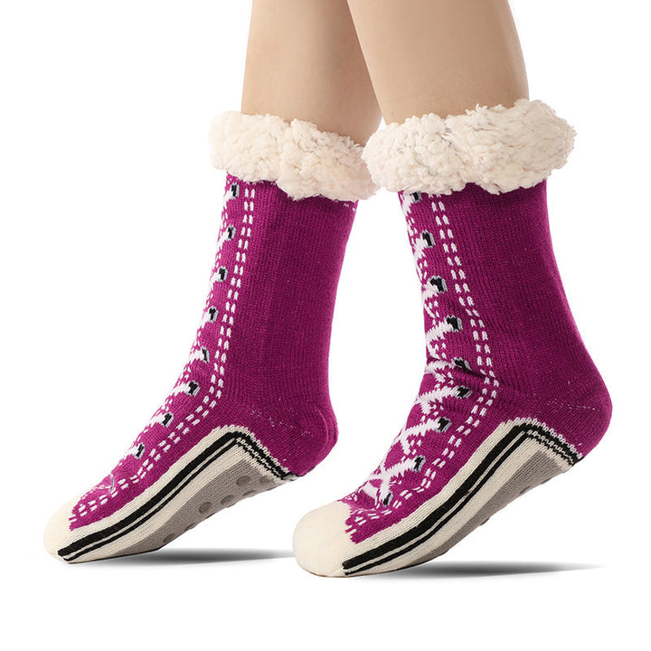 House Socks Anti-Slip Knitted Jacquard with Moisture-Wicking Fabric