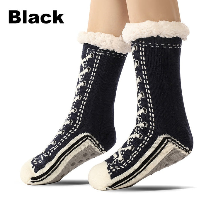House Socks Anti-Slip Knitted Jacquard with Moisture-Wicking Fabric