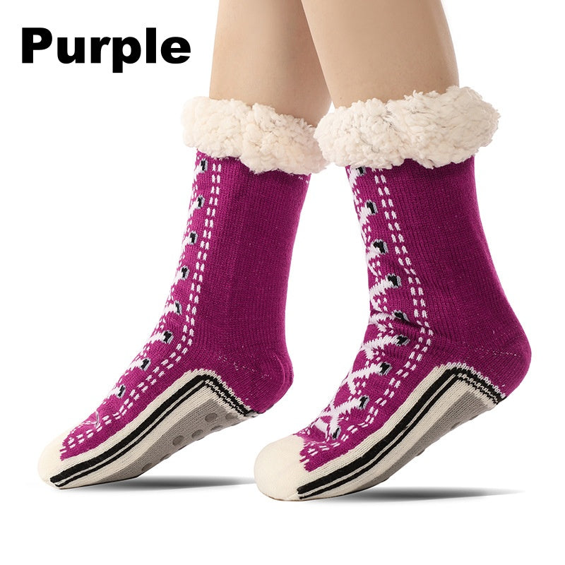 House Socks Anti-Slip Knitted Jacquard with Moisture-Wicking Fabric