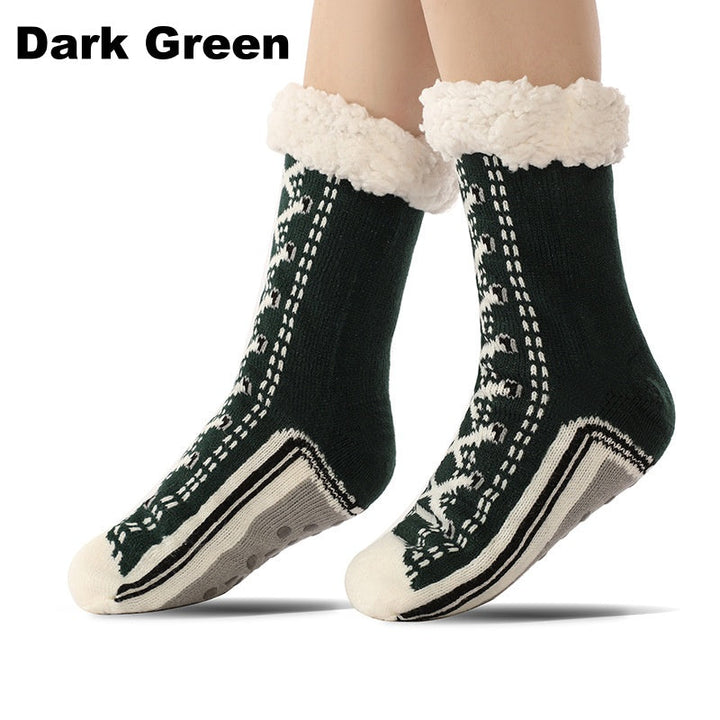 House Socks Anti-Slip Knitted Jacquard with Moisture-Wicking Fabric