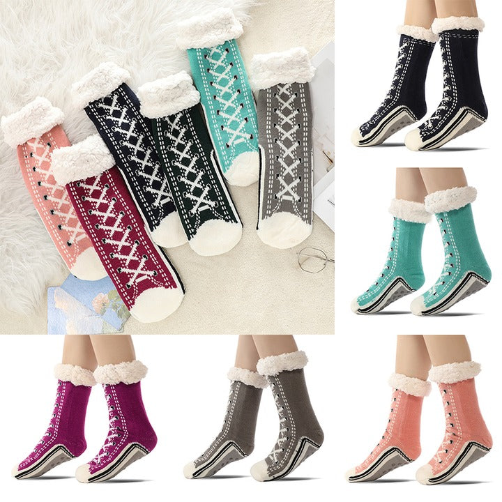 House Socks Anti-Slip Knitted Jacquard with Moisture-Wicking Fabric