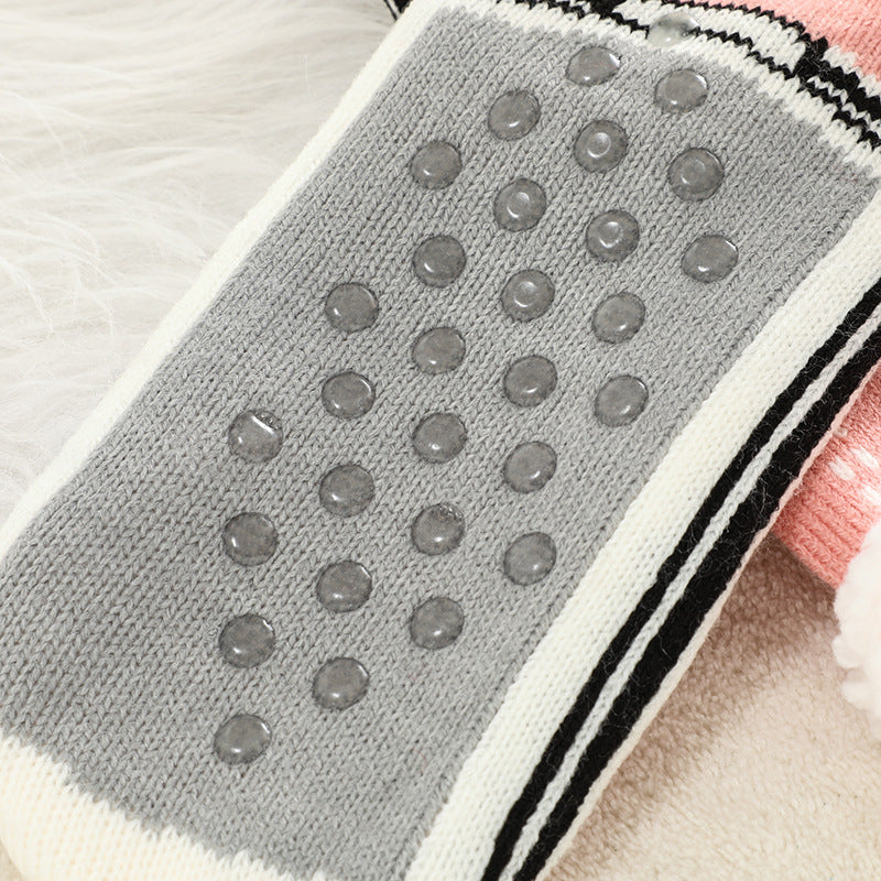 House Socks Anti-Slip Knitted Jacquard with Moisture-Wicking Fabric