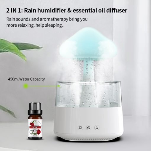 Humidifier Diffuser Rain Cloud USB Aromatherapy with Negative Ion Mist