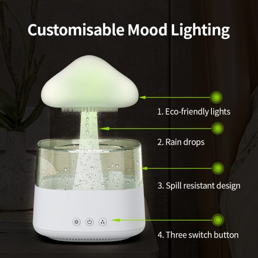 Humidifier Diffuser Rain Cloud USB Aromatherapy with Negative Ion Mist