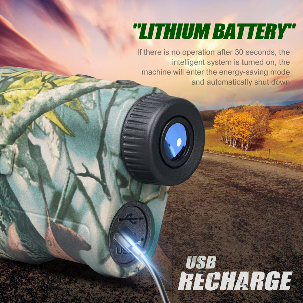 Hunting Range Finder 1000 Yards | 6.5X Laser Rangefinder with Angle & Height Data | USB-C Rechargeable, Rainproof Build