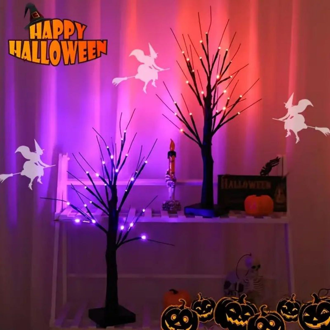 Illuminated Branch Light Halloween Decoration | 24 LED Bendable Branches | USB or Battery Powered Ambient Glow