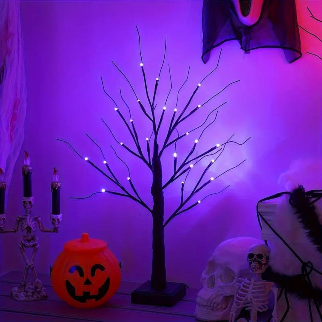 Illuminated Branch Light Halloween Decoration | 24 LED Bendable Branches | USB or Battery Powered Ambient Glow
