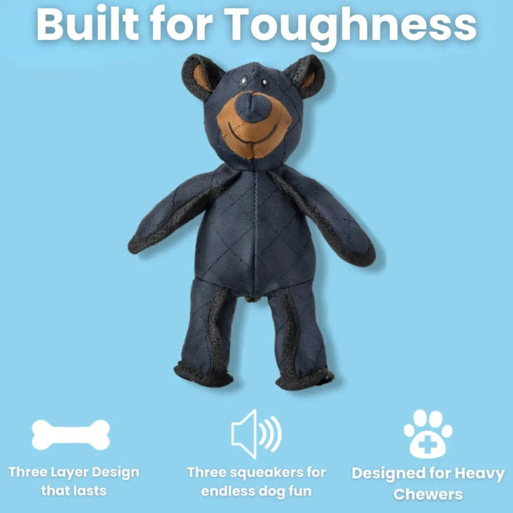 Dog Chew Toy Plush Bear Shape | Triple-Layered Chew-Resistant Fabric | Supports Dental Health and Gum Care During Play 7
