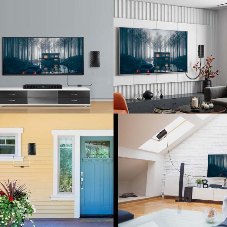 Indoor TV Aerial 4K HD | Long Range Signal Reception, Up to 600 Miles | Plug &amp; Play Setup, No Cable Bills Needed