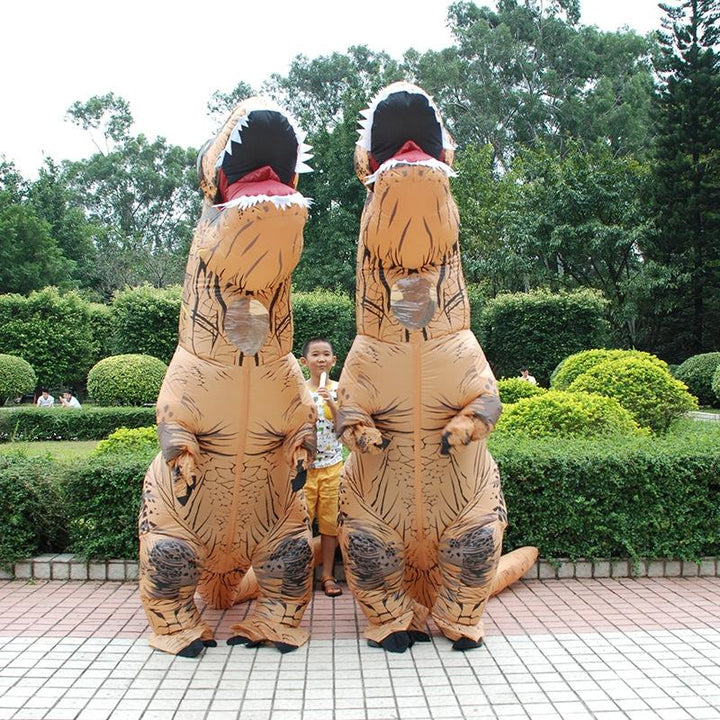 Inflatable Dinosaur Costume T-Rex Halloween Outfit | Fan-Powered with Gloves Included | Lightweight Polyester Build