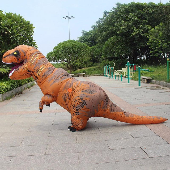 Inflatable Dinosaur Costume T-Rex Halloween Outfit | Fan-Powered with Gloves Included | Lightweight Polyester Build