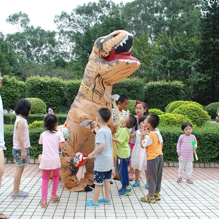 Inflatable Dinosaur Costume T-Rex Halloween Outfit | Fan-Powered with Gloves Included | Lightweight Polyester Build