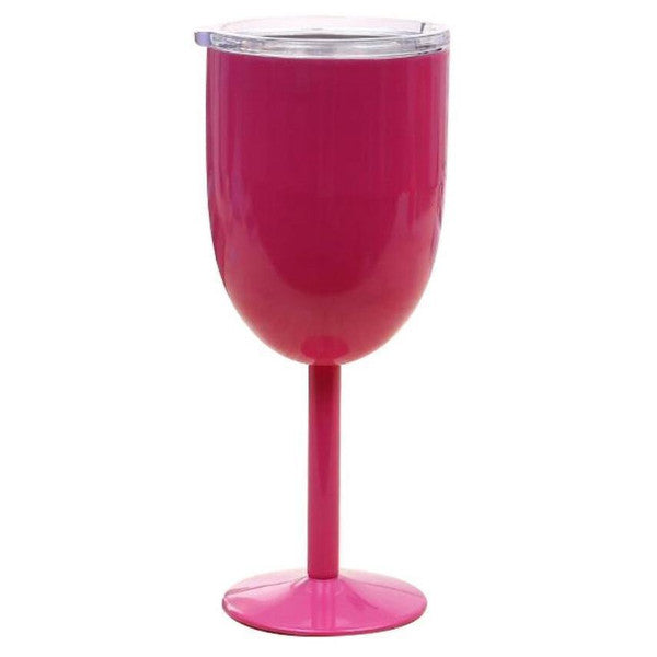 Insulated Stainless Steel Wine Glasses | Double Wall Thermal Cups with Leak-Proof Lid | Shatterproof &amp; Dishwasher Safe