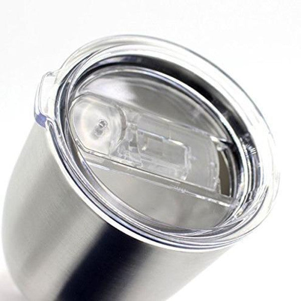Insulated Stainless Steel Wine Glasses | Double Wall Thermal Cups with Leak-Proof Lid | Shatterproof &amp; Dishwasher Safe