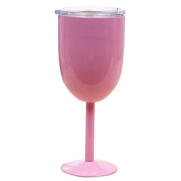 Insulated Stainless Steel Wine Glasses | Double Wall Thermal Cups with Leak-Proof Lid | Shatterproof &amp; Dishwasher Safe
