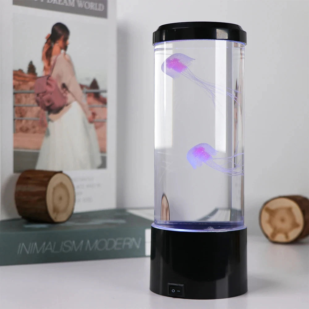 Jellyfish Lamp | LED Colour-Changing Aquarium Night Light with Floating Jellyfish