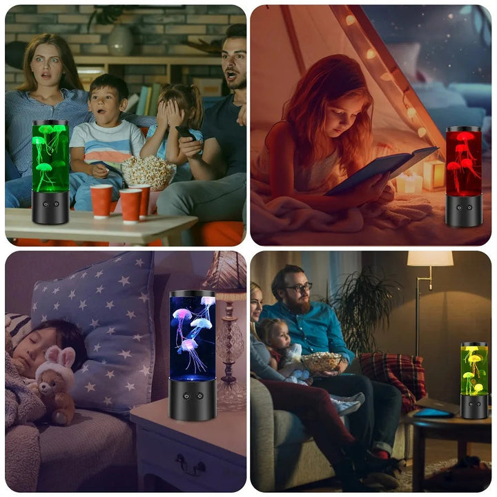 Jellyfish Lamp | LED Colour-Changing Aquarium Night Light with Floating Jellyfish