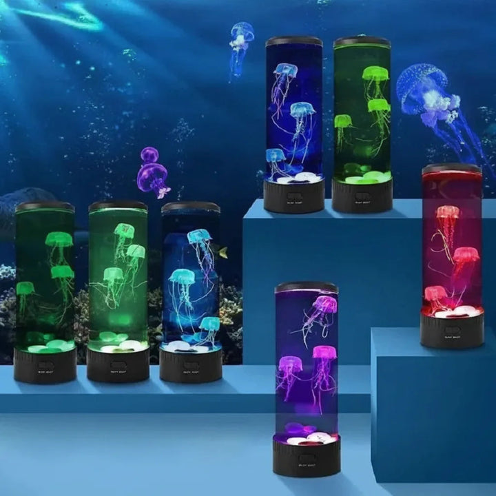 Jellyfish Lamp | LED Colour-Changing Aquarium Night Light with Floating Jellyfish