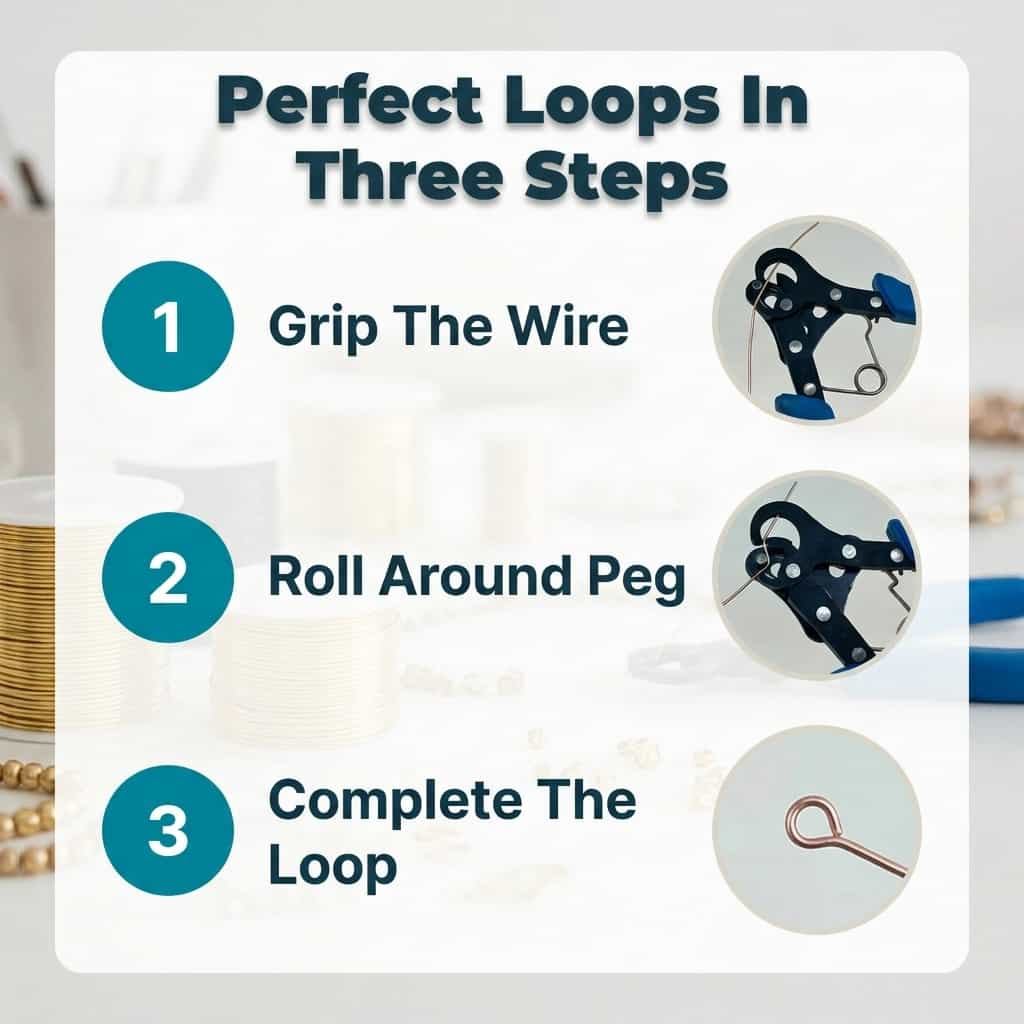 Jewellery Loop Pliers Stainless Steel | Ergonomic Non-Slip Handles | Uniform Loops for Wire-Wrapped Jewellery Making