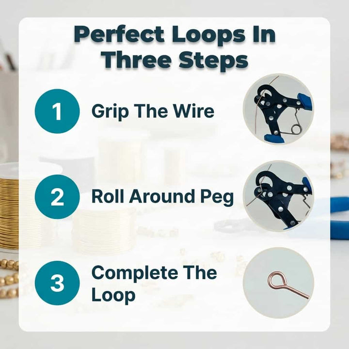 Jewellery Loop Pliers Stainless Steel | Ergonomic Non-Slip Handles | Uniform Loops for Wire-Wrapped Jewellery Making