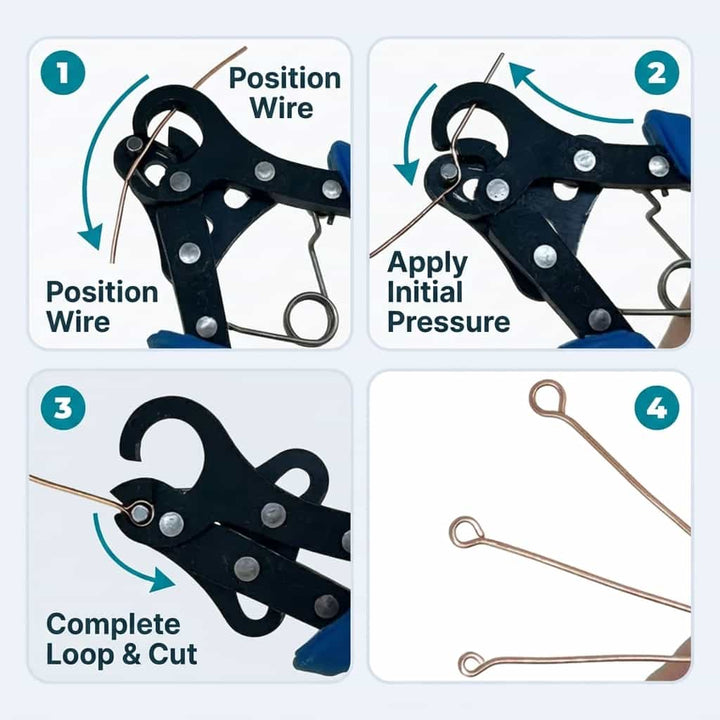 Jewellery Loop Pliers Stainless Steel | Ergonomic Non-Slip Handles | Uniform Loops for Wire-Wrapped Jewellery Making
