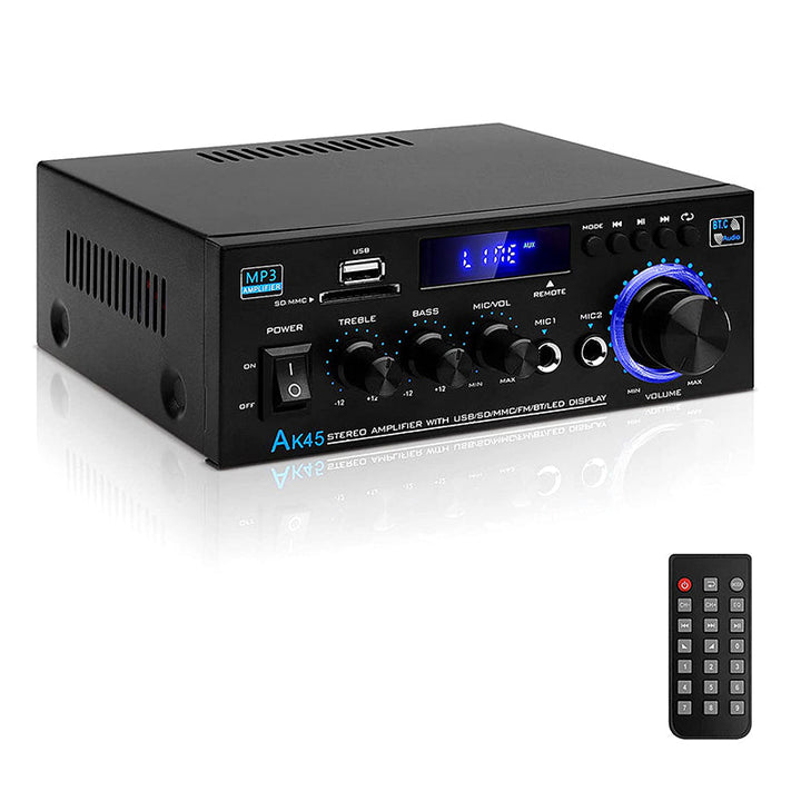 Karaoke Amplifier 5-in-1 | Bluetooth, USB, SD/MMC &amp; FM Radio | Dual Microphone Inputs with Bass &amp; Treble Control