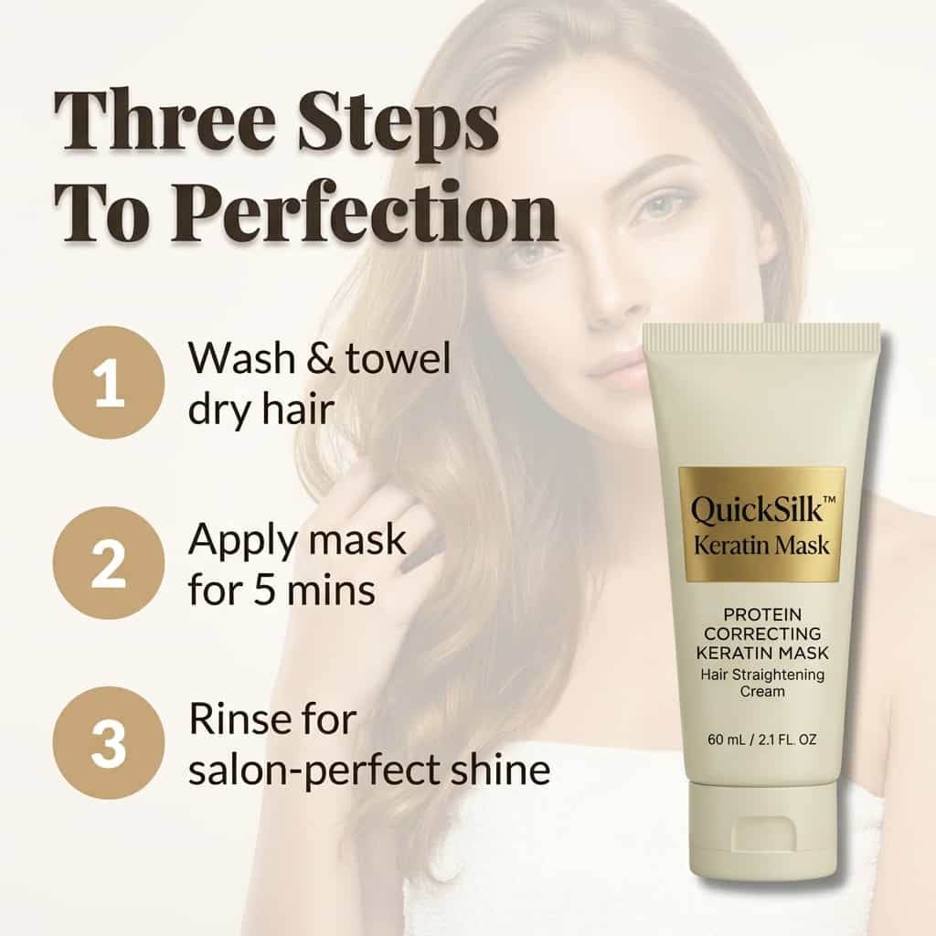 Keratin Hair Mask with Collagen Formula | Repairs Split Ends &amp; Reduces Frizz | 5-Minute Salon-Quality Shine Treatment