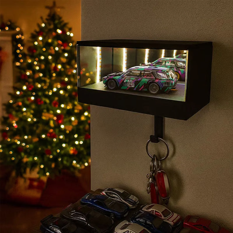 Key Holder | Infinity Mirror LED Display Case with Wall-Mounted Hook