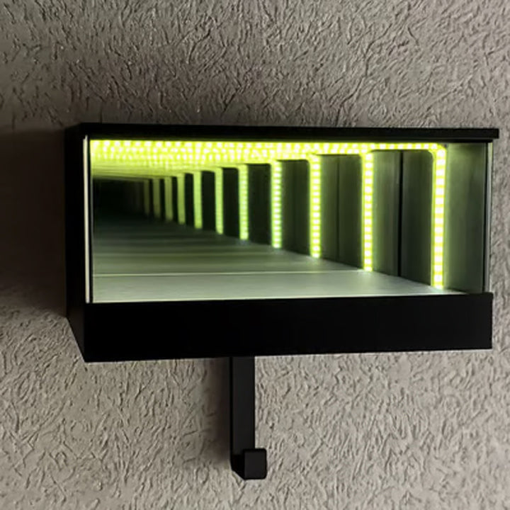 Key Holder | Infinity Mirror LED Display Case with Wall-Mounted Hook