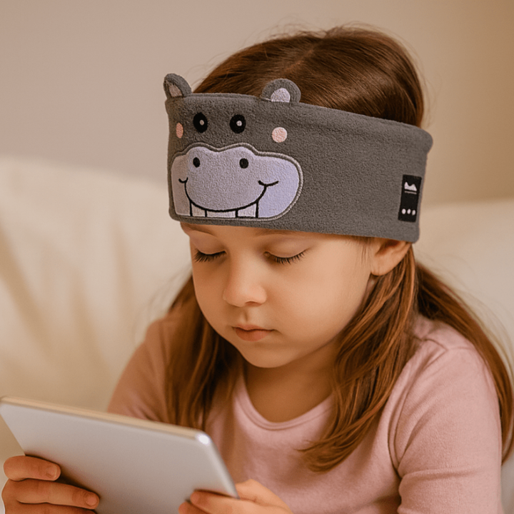Kids Animal Print Sleep Headband Light Blocking Eye Mask