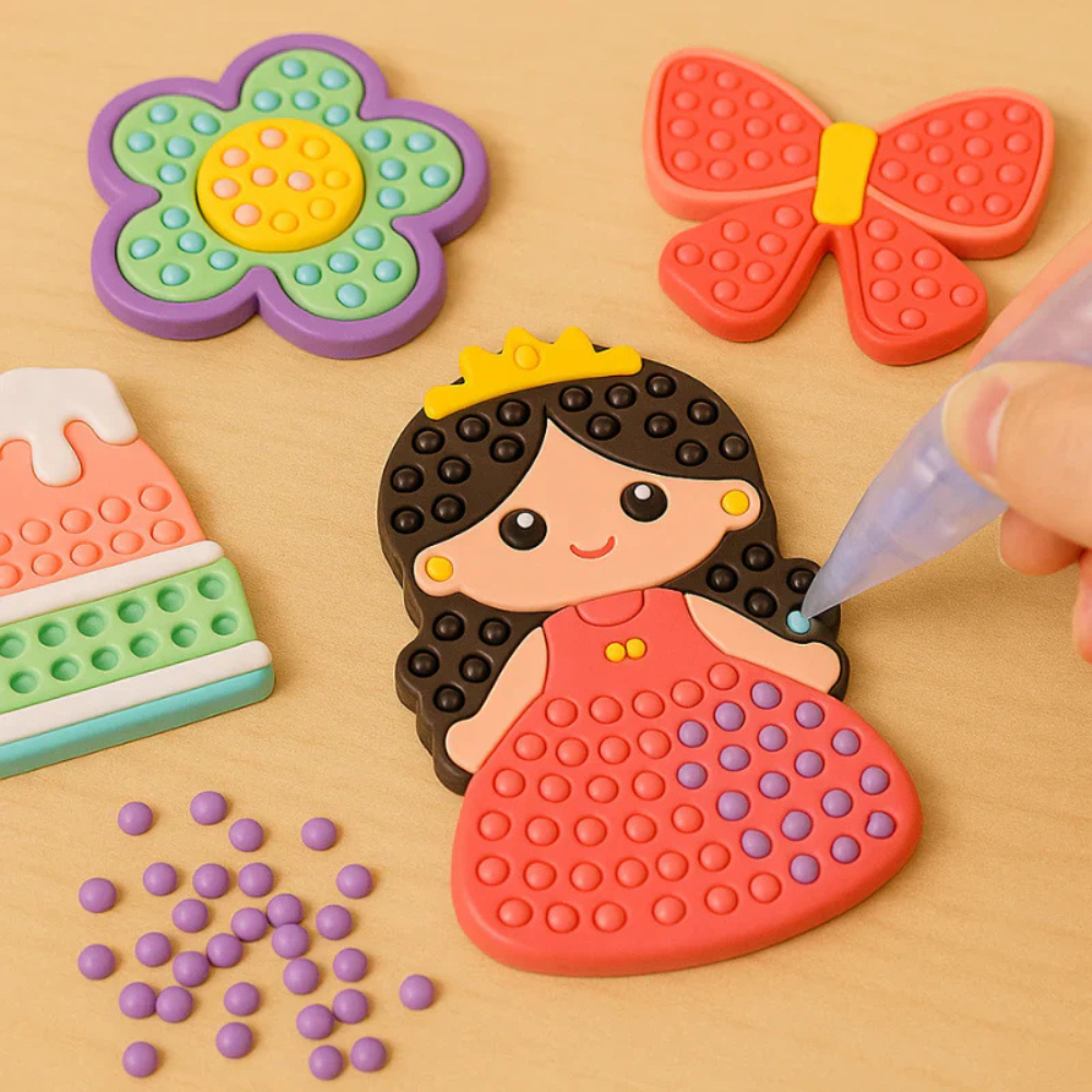 Kids Bead Painting Craft Kit Pattern Sheets Bead Assortment