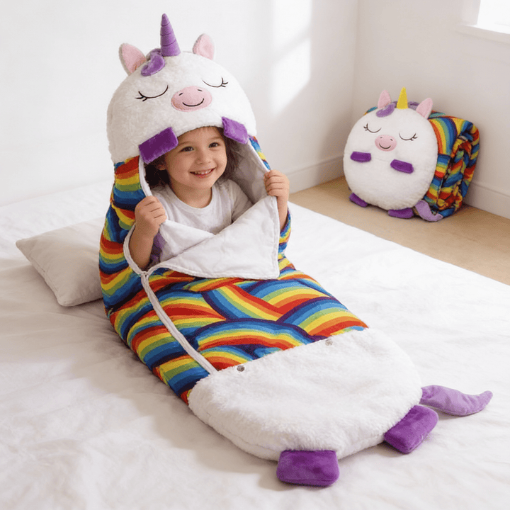 Kids Sleeping Bag | Folds Into A Plush Animal Toy