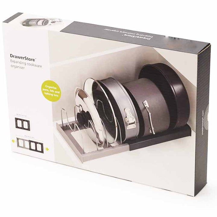 Kitchen Storage Pan Rack Expandable Stainless Steel with Tool-Free Assembly