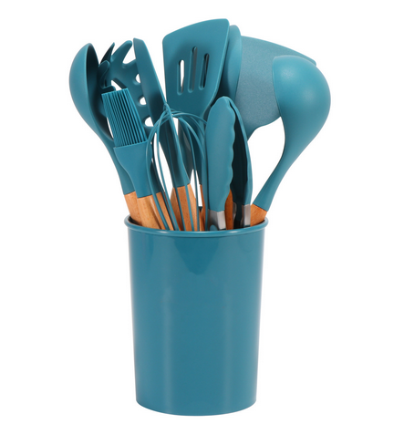 Kitchen Utensil Set 12-Piece | Heat-Resistant, Non-Slip Ergonomic Handles | Dishwasher Safe, Available in 9 Colours
