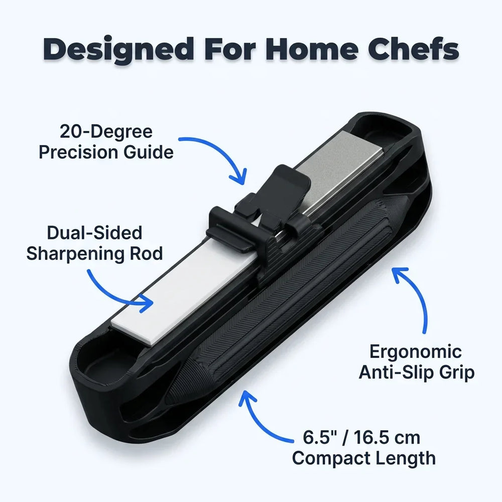 Knife Sharpener Diamond & Ceramic | Guided 20-Degree Angle System | Restores Blunt Blades to Factory Sharpness