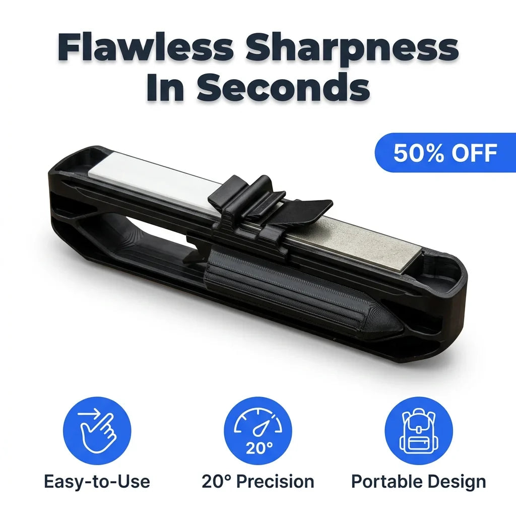 Knife Sharpener Diamond &amp; Ceramic | Guided 20-Degree Angle System | Restores Blunt Blades to Factory Sharpness