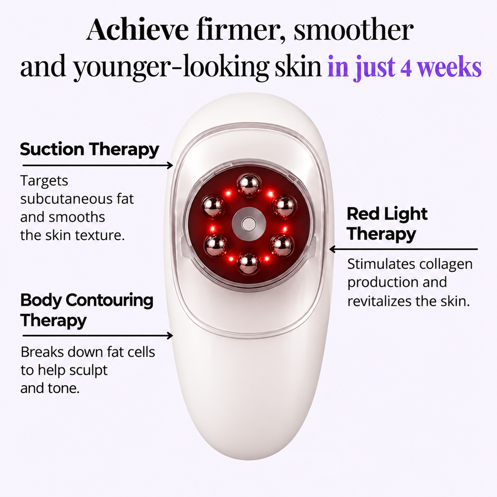 LED Body Massager | Red Light & Vibration | Handheld, Rechargeable