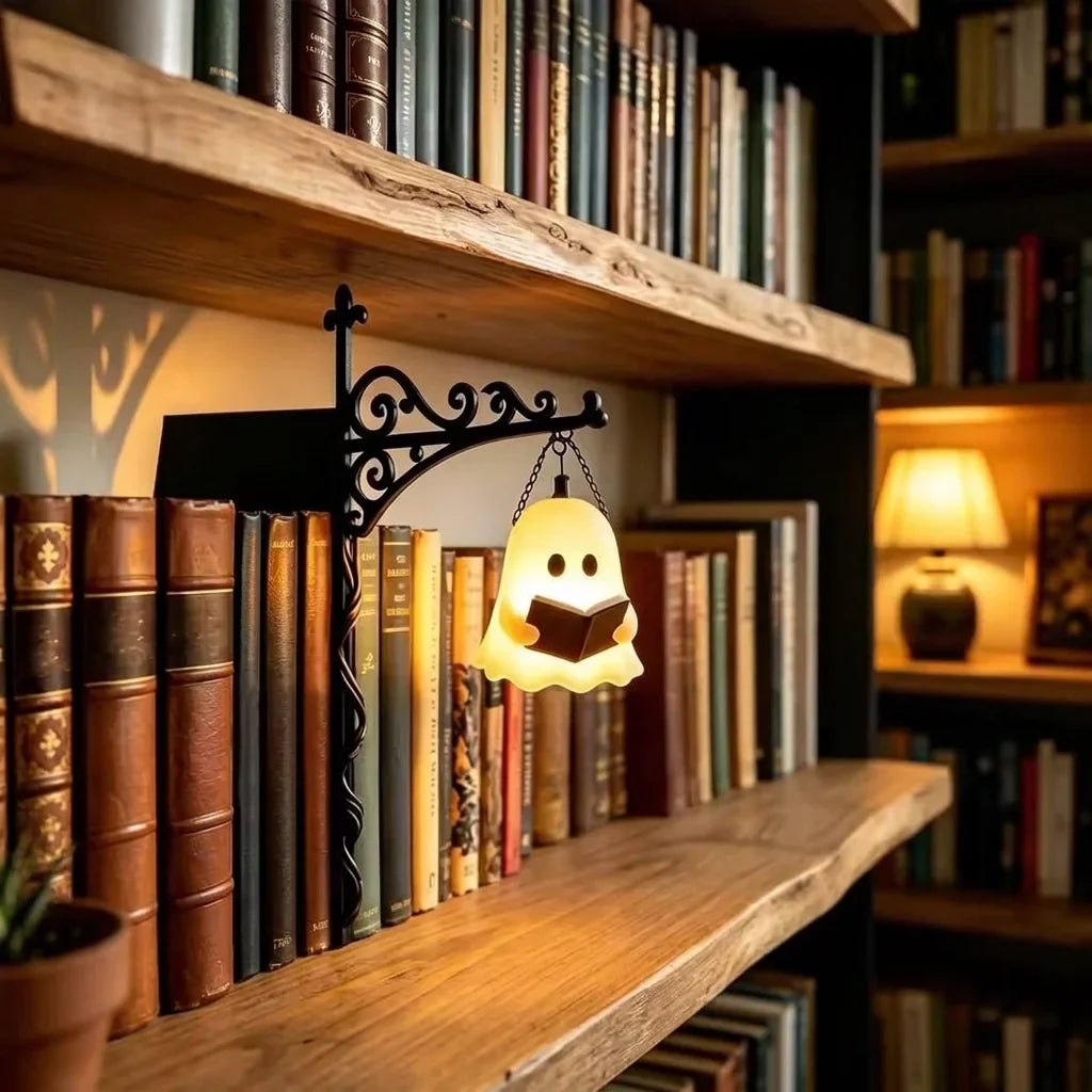LED Bookend Shelf Light Metal | No-Drill Clip-On Design | Warm Ambient Glow for Bookshelves and Reading Corners