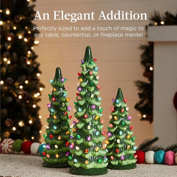 LED Christmas Tree Decoration Hand-Painted Tabletop with Glossy Finish